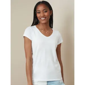 Camiseta Personalizada Megan con Cuello en V para Merchandising Promocional - Product Image 1