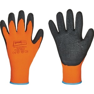 Gants d'hiver GOODJOB Eco pour temps froid, taille 11, noir/orange, conformes aux normes EN 388 et EN 511, EPI catégorie II, lot de 12 - Product Image 1