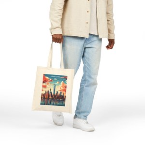 Customizable Eco Friendly Heavy Duty Classic Cotton Canvas Tote Bags with Country Theme Print Accessories Holder - Product Image 5
