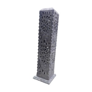 Brûleur d'encens et porte-bâtonnets en pierre savonneuse, design couleur naturelle, produit artisanal pur, pour la décoration de la maison et des hôtels, article cadeau. - Product Image 6