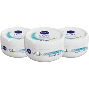 NIVEA – crème douce hydratante rafraîchissante, crème pour le corps, crème pour le visage et crème pour les mains, lot de 3 pots de 6.8 Oz