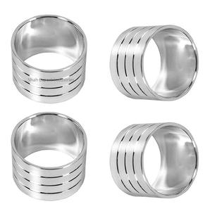 Anneaux de serviette en laiton faits à la main rassembler porte-serviettes en or métallique brillant pour les dîners de mariage décor de table - Product Image 5