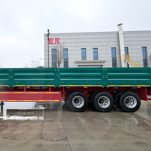 Nuevo Semirremolque de Plataforma Plana con 3 Ejes y Paredes Laterales de Acero, con Capacidad de Carga Superior a 3001 kg para Transporte Pesado - Product Image 3