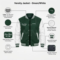 Veste d'hiver pour homme à prix de gros, de qualité supérieure, fabriquée en usine, style Letterman