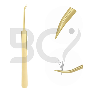 45 Degree Plasma Gold Color Best Durable Product Extension Tweezers Good Selling Stainless Steel Expert Lash Extension Tweezers - Product Image 6