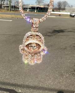 Pendentif Hip Hop Design de luxe en argent 925 avec diamant Moissanite et caution de sac d'argent glacé bijoux de fête personnalisables - Product Image 2