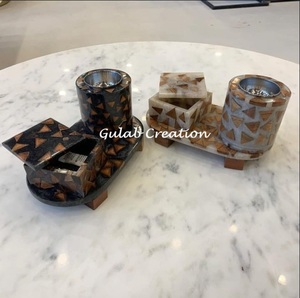 Juego Bakhoor de resina negra y madera, quemador de incienso de lujo hecho a mano y caja de almacenamiento para fragancia Árabe para el hogar y fines de regalo - Product Image 2