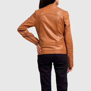 Chaquetas de Cuero de Moda para Mujer, Originales de Piel de Oveja, Transpirables, con Cremallera, de Invierno, OEM Original, de Alta Calidad, Talla Personalizada, Chaqueta con Logotipo - Product Image 2