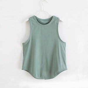 Vente en gros de top court basique pour femmes avec logo personnalisé débardeur américain en jersey de sport sans manches débardeur côtelé avec logo imprimé pour femmes - Product Image 6