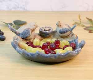 Plateau en céramique de luxe en forme de feuille, plat à bijoux, plat décoratif en porcelaine élégant, plateau de service pour fruits, vert, Ramadan, mariage, unique - Product Image 2