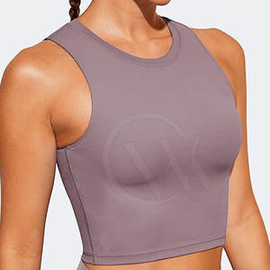 Femmes à la mode respirant 100% coton Fitness Sportswear confortable sans manches Yoga Top vente en ligne équipement d'entraînement - Product Image 6