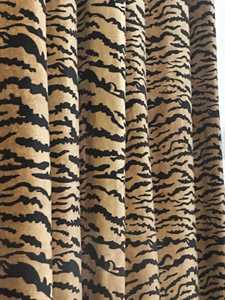 Vintage Style Beige Brown Velvet Curtain Tiger Print Can Be Customize Boho Decor High quality cotton velvet is truly luxurious - Product Image 5