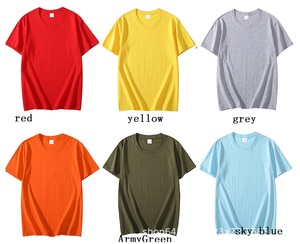 Haute qualité 180gsm 60% coton 40% Polyester col rond unisexe casual quotidien à manches courtes logo personnalisé T-shirt pour hommes - Product Image 5