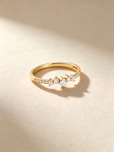 HKJA 14K Solid Gold Natural Diamond Band <b>Ring</b> Custom Fine Jewelry OEM ODM Manufacturer Moissanite <b>CZ</b> Available - Product Image 2