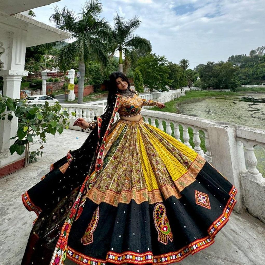 Indian Mirror Work Dresses Floor-Length Ethnic Gowns
