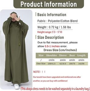 ชุดอาบายาผ้าชีฟองอาหรับมีฮู้ดเข้าคู่มีสไตล์และน้ำหนักเบาเหมาะสำหรับการใส่เป็นชั้นหรือใส่ตอนเย็น - Product Image 6