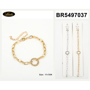 Brazalete Linda con Forma de Corazón y Pedrería, Chapado en Oro de 22k, Elegante y Encantador para Mujer, Uso Diario - Product Image 1