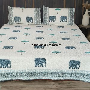 Venta al por mayor de colchas de algodón impresas a mano, colcha acolchada de algodón - Product Image 1