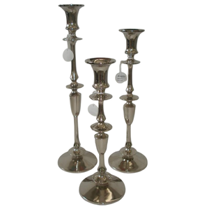 เชิงเทียนชุบนิกเกิลและที่วางเทียนชุด3ชิ้นสำหรับใช้ในบ้านร้านอาหารและโรงแรม - Product Image 1