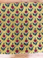 Tissu en coton floral jaune de qualité supérieure, imprimé à la main, pour vêtements, ameublement, artisanat, tissu en coton floral de créateur
