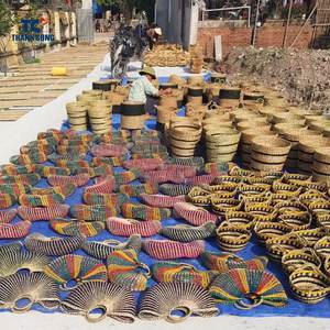 Handmade Wholesale Rattan Mirror With <b>Shelf</b> <b>Wall</b> Mirror Home Decorative Rattan <b>Wall</b> Mirror Made in Vietnam Wholesale - Product Image 4