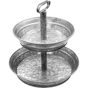 Support à gâteau en métal élégant et robuste à 2 niveaux de haute qualité, design durable et élégant pour les mariages, les fêtes, les présentoirs de desserts - Product Image 5