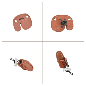 Guantes de Tiro con Arco de Cuero de Tres Dedos, Guantes Protectores para Arqueros de Arco Recurvo y Equitación, Duraderos y Cómodos - Product Image 5
