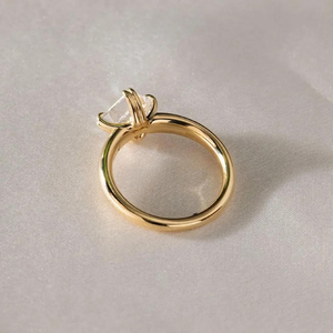 Bague en diamant de laboratoire taille Asscher de 2,00 carats, or massif 14 carats, design solitaire élégant - Product Image 5