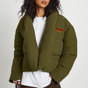 Chaqueta acolchada corta para mujer con estilo, abrigo de invierno de punto cálido, transpirable, ligero, acolchado, ropa de calle de moda, acogedor - Product Image 1