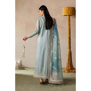 Robe élégante pour femme en mousseline de soie brodée, à manches longues, 3 pièces, écologique, EL26-D01 pour le printemps/été - Product Image 2