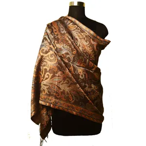 silk shawls jacquard pattern bright color indian silk scarf top quality products export in Indian company