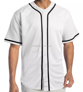 T-shirt simple de maillot de baseball à boutons solides pour hommes, uniforme d'équipe avec design sublimé - Product Image 5