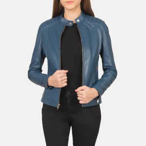 Último diseño mujer Casual prendas de vestir chaquetas de cuero al por mayor de tamaño adulto chaquetas de bombardero de cuero puro para las mujeres - Product Image 1