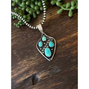 Pendentif Randy Billy Kingman serti de pierres avec incrustation de turquoise et d'argent sterling - Product Image 4