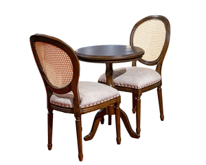 Eco-Friendly Midcentury Modern Walnut Back Louis <b>Chair</b> Solid Wood Seat Cushion Coffee <b>Table</b> Set for Home Living Room Furniture - Product Image 3