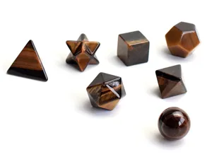 Chakra naturel cristaux sculptés en Quartz clair, solides platoniques de guérison, symboles de géométrie sacrée avec Merkaba Star - Product Image 2