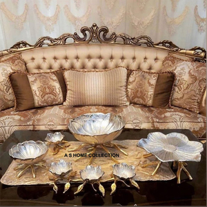 Brass Flower Design Luxury trang trí thép không gỉ Fancy trà và Glass cup chủ đứng Đối với trang chủ nhà bếp - Product Image 6