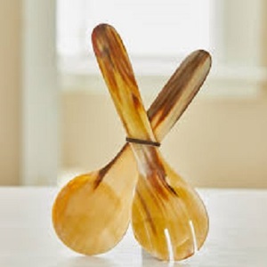 Corne de Offre Spéciale Outils À Salade À La Main Poignée Cuillère Fourchette Corne Artisanale Poli Salade Serveur Ustensiles De Cuisine Vaisselle Salade Serveur - Product Image 2