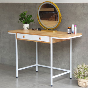 Modern <b>Lighted</b> Makeup <b>Vanity</b> with Rubber Wood Top & Iron Legs-BTD68064 - Product Image 3