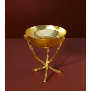 Brûleur d'encens moderne en acier inoxydable couleur argent avec support et support en laiton couleur or Accessoires de parfum de maison modernes - Product Image 4