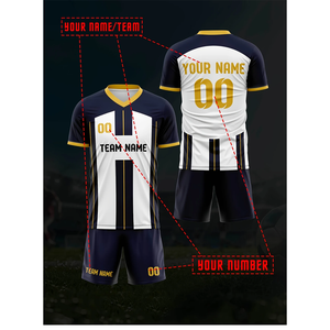 Camiseta de Fútbol Personalizada, Color Azul y Blanco Premium, Impresión por Sublimación, Top Corto de Equipo, Camiseta de Fútbol Americano Premium - Product Image 2