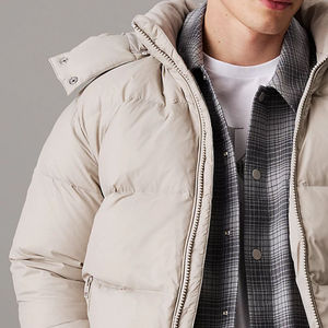 Chaqueta de Plumón con Capucha para Hombre, Personalizada, de Invierno, Impermeable, de Poliéster, Ligera, Cálida, con Cuello Alto y Bolsillos Delanteros - Product Image 2