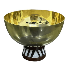 Bol à chocolat en métal design gaufré avec assiette Bol à chocolat de luxe design de haute qualité pour le Moyen-Orient Ramadan - Product Image 2