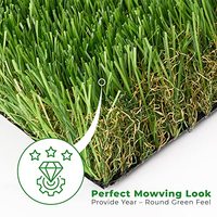 Tapis d'extérieur FresGard 3,3 pi x 20 pi x 1,65 po, gazon artificiel en plastique élastique, hauteur de la pile 35 mm, support en PU, vert herbe naturelle, non tissé