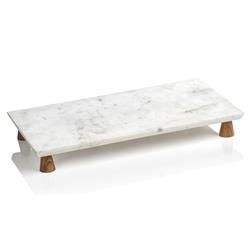 Vente en gros de marbre blanc et métal, plateau de service à poignée design, plateau de service pour desserts et pâtisseries, comptoir de cuisine, placement d'organisateur d'aliments - Product Image 2