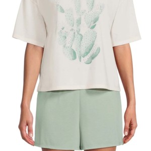 Camiseta y pantalones cortos con diseño de hombros caídos para mujer, conjunto de dos piezas, ropa de calle de varios colores, camiseta, conjunto corto informal para mujer para niñas - Product Image 2