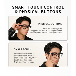 Lentes Inteligentes CY02 2K con Cámara Dual, Resistentes al Agua IP68, Reconocimiento de Visión por IA, Reproductor de Música, Llamadas Telefónicas, Control por Aplicación - Product Image 4