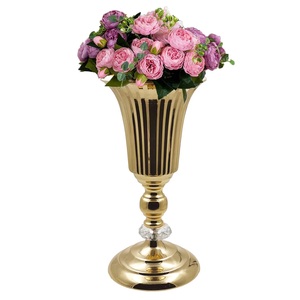 Tendance vente moderne Sculpture métal fleur Vase fer table en laiton décoration de mariage pour la maison hôtel salon - Product Image 3