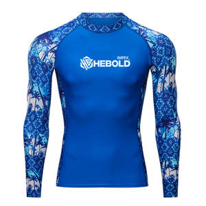 Wholesale Men's Long Sleeve Anti-Bacterial Rashguard <b>T</b>-<b>Shirts</b> MMA <b>BJJ</b> Sports Sublimation Blank Tops Polyester/Spandex - Product Image 2