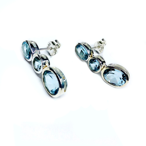 Terling ilver 925 Custom hecho Jewelry ppupplier ililver Blue Opaz ememstone ow Q aadies arring - Product Image 3